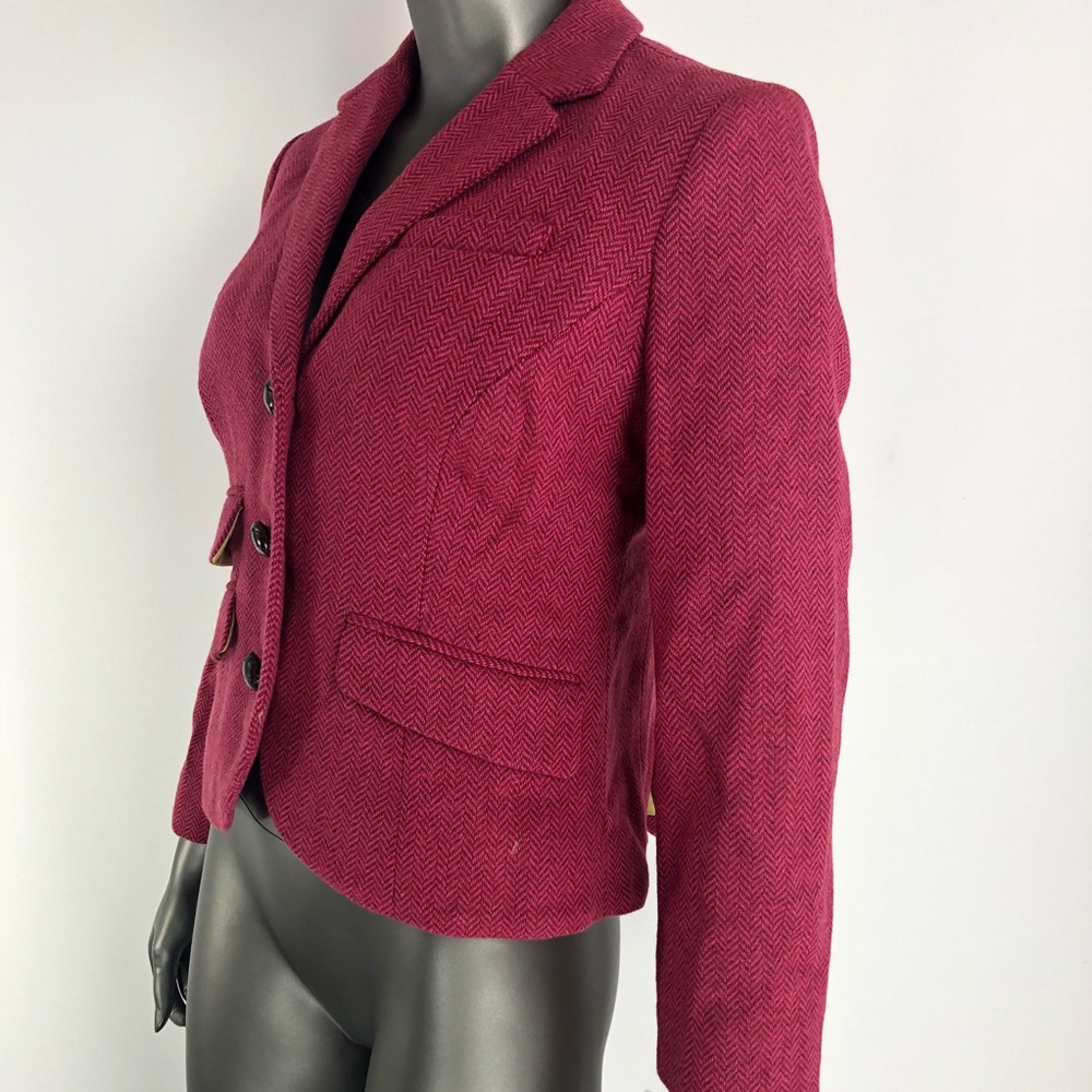 LL Bean Casual Blazer Dark Fushia Tweed Size 6